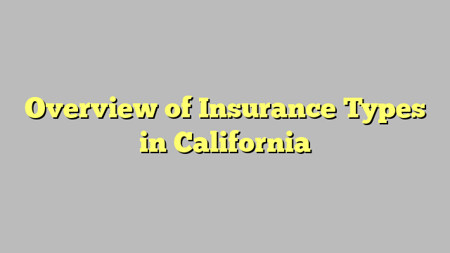 Overview of Insurance Types in California